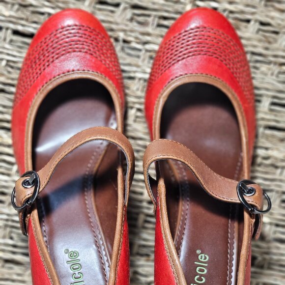 NICOLE Red Heels, Women's size 7.5 M - Picture 4 of 6